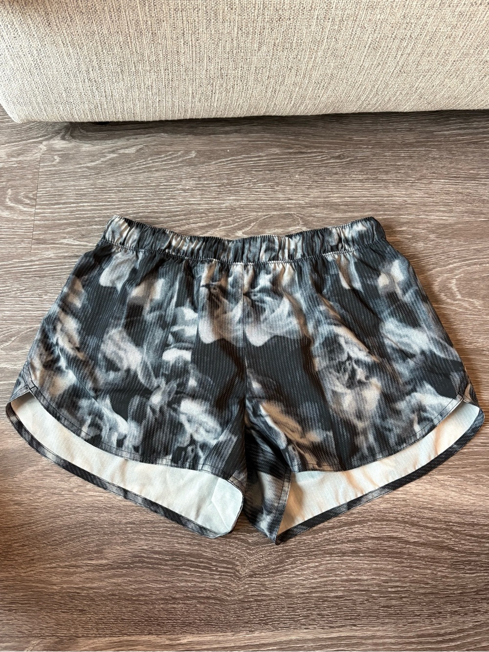 Old Navy Black & Gray Tie-Dye Athletic Shorts